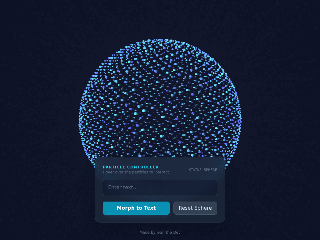 Sphere to Text Morph